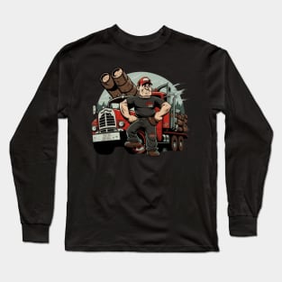 My Dad Rides His Truck And Chops Wood For Kids Long Sleeve T-Shirt